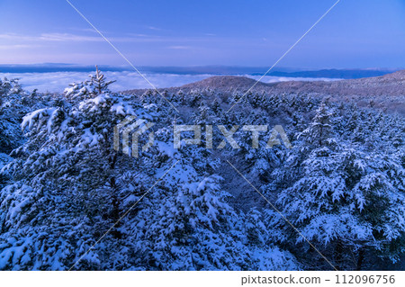 [Shizuoka Prefecture] Dawn in the frost-covered forest, Mizugatsuka Park Koshikiridzuka Observation Deck 112096756