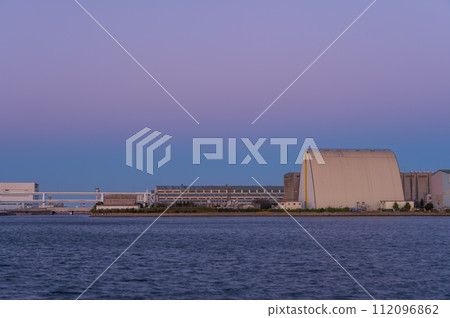 Factory scenery seen beyond the canal Factory scenery seen beyond the canal 112096862