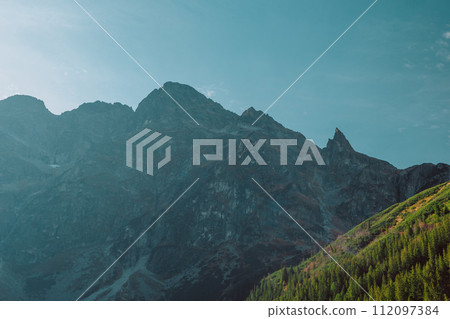 Tatra National Park, Poland. Panorama Famous Mountains Lake Morskie Oko  112097384