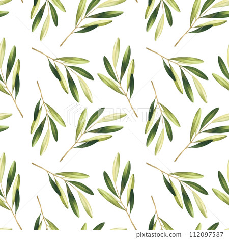 Floral seamless pattern with green leaves 112097587