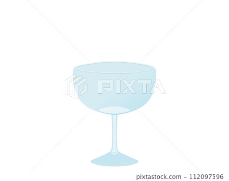 Illustration of saucer type champagne glass for material 112097596