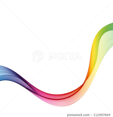 colorful abstract wave. yellow and green, red and blue lines. vector background. Eps 10 112097604