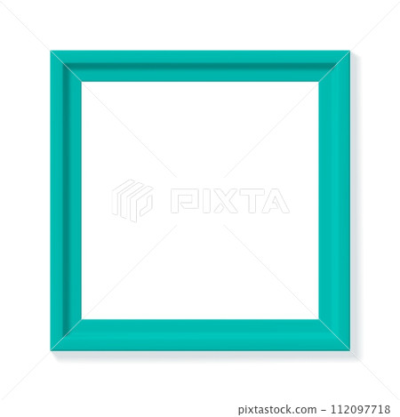 Green turquoise square picture frame isolated on white background Green turquoise square picture frame isolated on white background 112097718