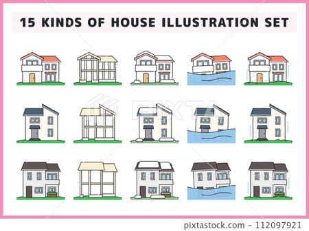 Housing and real estate related illustration material set Housing and real estate related illustration material set 112097921