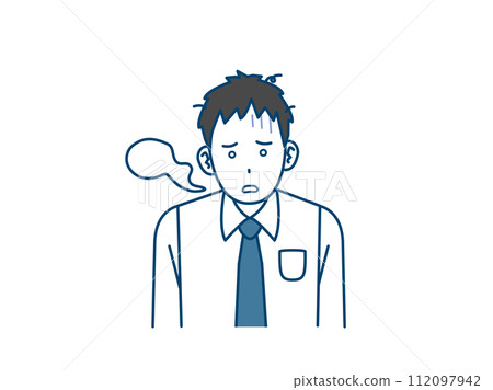 Illustration of a young office worker who is shocked and dazed 112097942