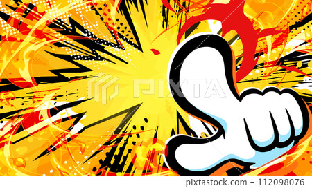 American comic style_Background of pointing pose with gloved hand_Yellow_16:9 American comic style_Background of pointing pose with gloved hand_Yellow_16:9 112098076