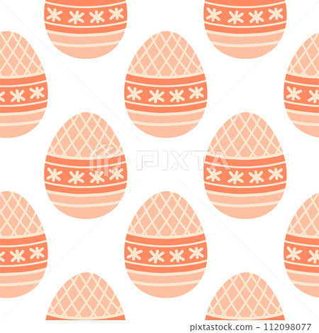 Easter eggs seamless pattern, Easter symbol, decorative vector elements. Easter colored eggs simple pattern. Easter eggs seamless pattern, Easter symbol, decorative vector elements. Easter colored eggs simple pattern. 112098077