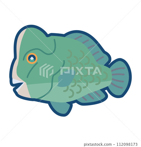 Illustration of cute crested ribfish 112098173
