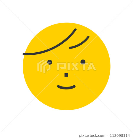 微笑圖示/表情符號 - 簡單可愛的表情設計素材 112098314