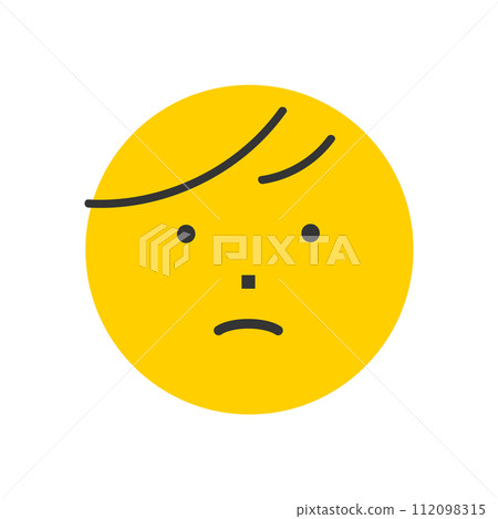 憤怒的表情圖示/表情符號-簡單可愛的表情設計素材 112098315