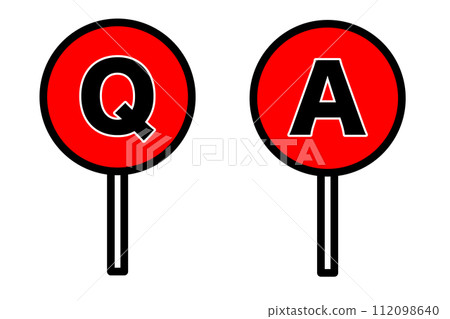Simple handheld QA panel icon red Simple handheld QA panel icon red 112098640