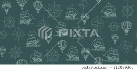 nautical, pattern, vector 112099303