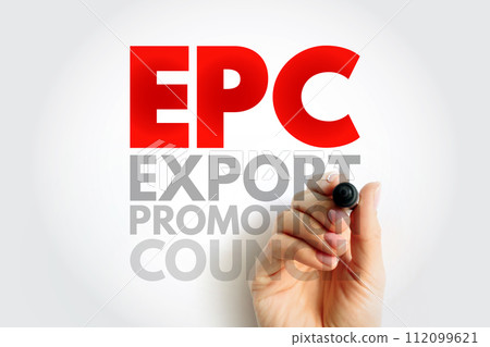 EPC Export Promotion Council - institution in the development and promotion of export trade in the country, acronym text concept background EPC Export Promotion Council - institution in the development and promotion of export trade in the country, acronym text concept background 112099621