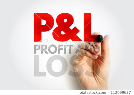 P and L - Profit and Loss acronym, business concept background 112099627