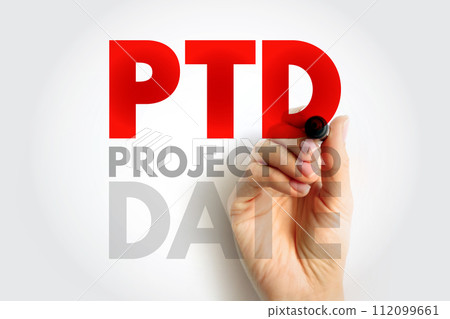 PTD - Project To Date acronym, business concept background 112099661