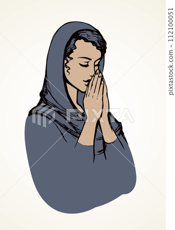 Vector image of the praying person 112100051