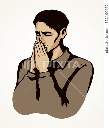 Vector image of the praying person Vector image of the praying person 112100052