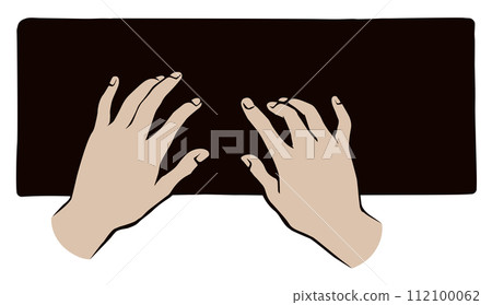 Hands on the keyboard. Vector drawing 112100062