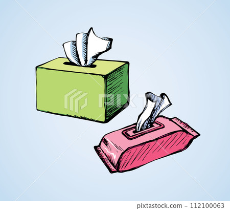 Packing napkins. Vector drawing 112100063