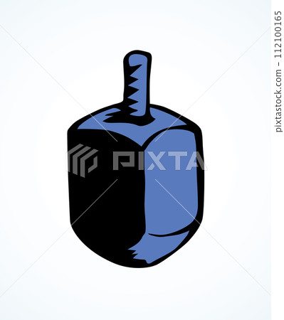 Jewish holiday symbol. Dreidel. Sketch Jewish holiday symbol. Dreidel. Sketch 112100165