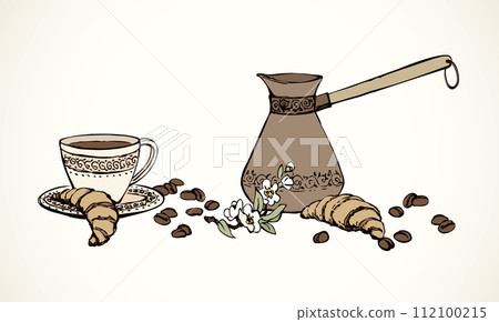 Vector still life of flavored coffee 112100215