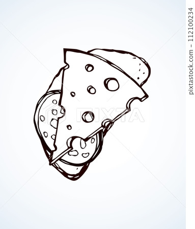 Piece of loaf. Vector drawing 112100234