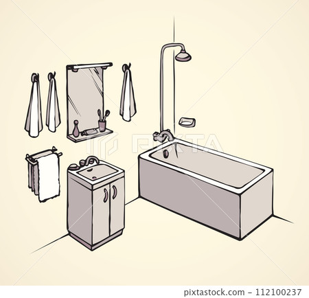 Bath. Vector drawing 112100237