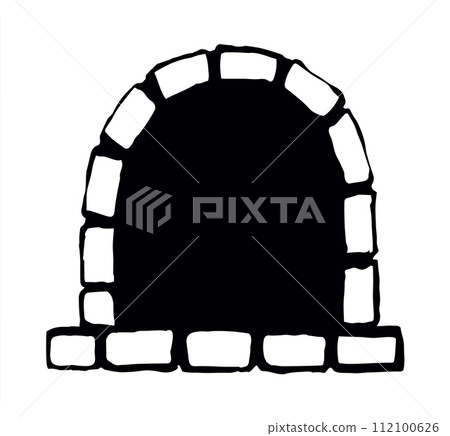 Old Russian stove. Vector drawing Old Russian stove. Vector drawing 112100626
