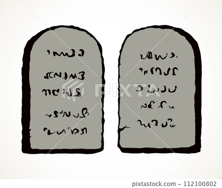 Tablets with 10 commandments. Vector drawing Tablets with 10 commandments. Vector drawing 112100802