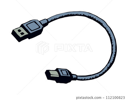 Cord for charging the phone. Vector drawing Cord for charging the phone. Vector drawing 112100823