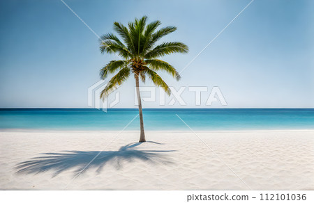 Tranquil Azure Ocean Beach Scene Tranquil Azure Ocean Beach Scene 112101036