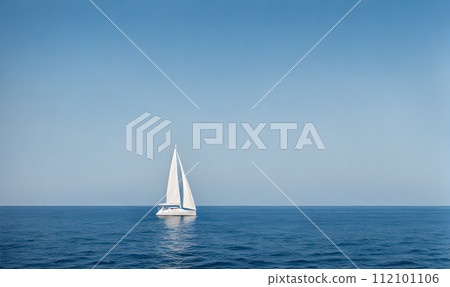 Azure ocean sailboat scene 112101106