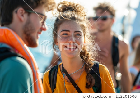 AI-generated content. Luxury cruise ship travel elegant tourist on holiday. Travel concept. Generative AI AI-generated content. Luxury cruise ship travel elegant tourist on holiday. Travel concept. Generative AI 112101506