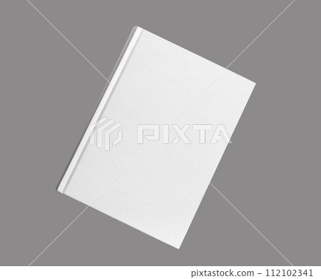 White book, hard cover mockup, hardback mock up, isolated 112102341