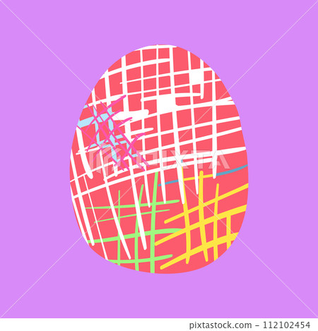 Happy Easter set of cards, posters or covers in modern minimalistic style eggs. Trendy cute templates for advertising and branding, congratulations or invitations 112102454
