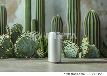 AI-generated content. Mockup can for advertising. Generative AI 112103559