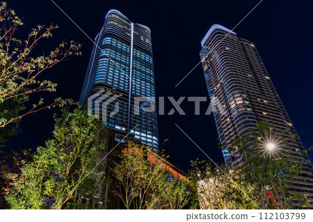 東京都港區的市區景觀 麻布台丘陵夜景 112103799