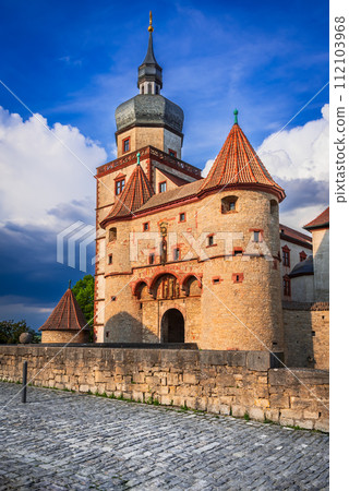 Wurzburg, Germany. Marienberg medieval, fortified Scherenberg Gate 112103968
