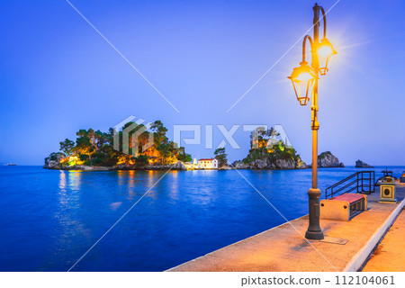 Parga, Greece. Beautiful colorful coastal town in Epirus, Greek holidays. 112104061