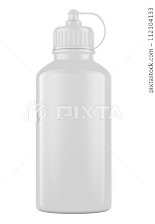 White Squeeze Bottle with Nozzle Cap. 3D rendering White Squeeze Bottle with Nozzle Cap. 3D rendering 112104133