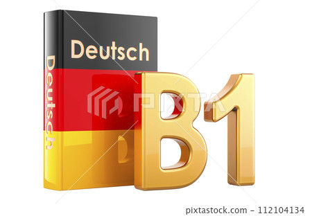 B1 German level, concept. B1 Intermediate, 3D rendering B1 German level, concept. B1 Intermediate, 3D rendering 112104134