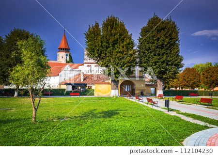 Prejmer, Romania. Saxon fortifications in Transylvania, medieval church of Tartlau. 112104230