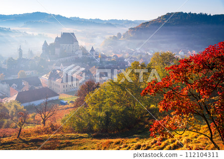 Biertan, Romania. Saxon fortified church in Transylvania, travel in Europe. Biertan, Romania. Saxon fortified church in Transylvania, travel in Europe. 112104311