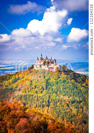 Hohenzollern Castle, Swabian Alps, Germany, Baden Wurttemberg beautiful landscape Hohenzollern Castle, Swabian Alps, Germany, Baden Wurttemberg beautiful landscape 112104338