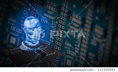 The Head Bust on pub Board background 3d rendering. The Head Bust on pub Board background 3d rendering. 112105043