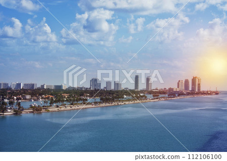 Beautiful aerial panoramic view of the city of Miami Beautiful aerial panoramic view of the city of Miami 112106100