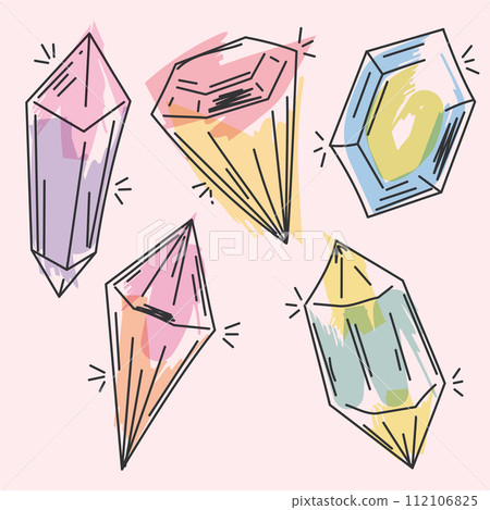 Shiny colored diamonds Hand Drawn Vector Shiny colored diamonds Hand Drawn Vector 112106825