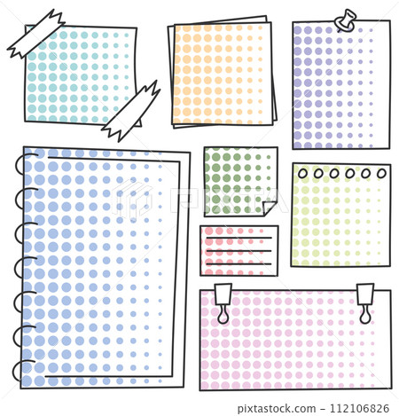 Goup of notebook sheets Hand Drawn Vector 112106826