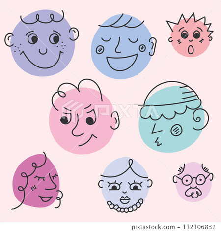 Set of gesture people Hand drawn Vector Set of gesture people Hand drawn Vector 112106832