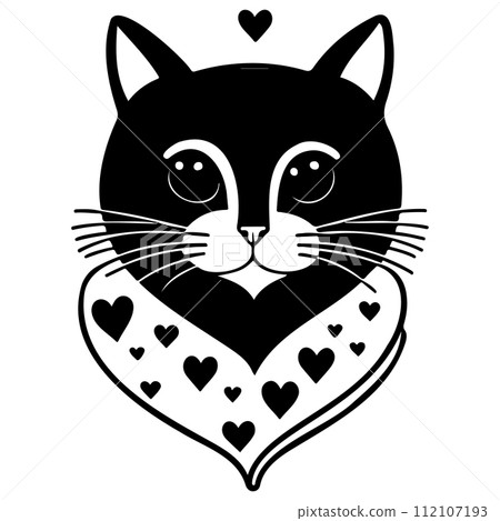 cat love valentine heart illustration sketch draw cat love valentine heart illustration sketch draw 112107193
